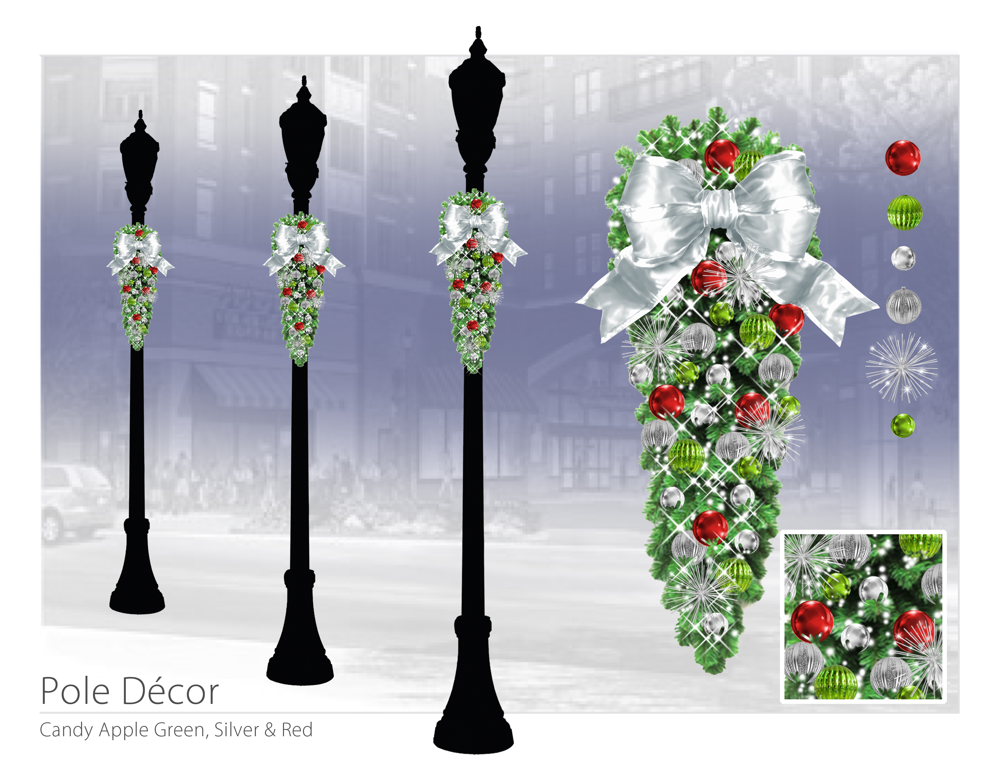 pole sprays mall column christmas decoration description additional information - Christmas Pole Decorations pole sprays mall column christmas decoration description additional information - Christmas Pole Decorations
